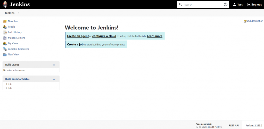 jenkins dashboard